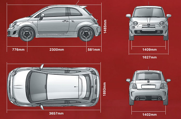 Fiat-Abarth-595-Dimensions