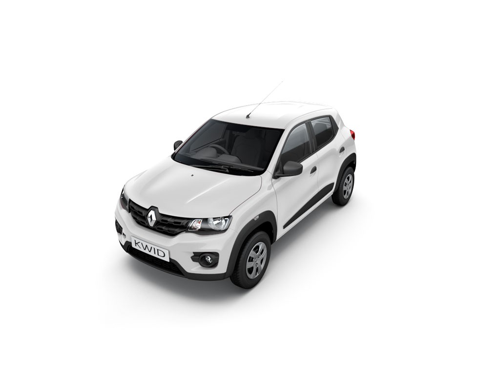 Renault Kwid in White. Kwid colours include Icecool white