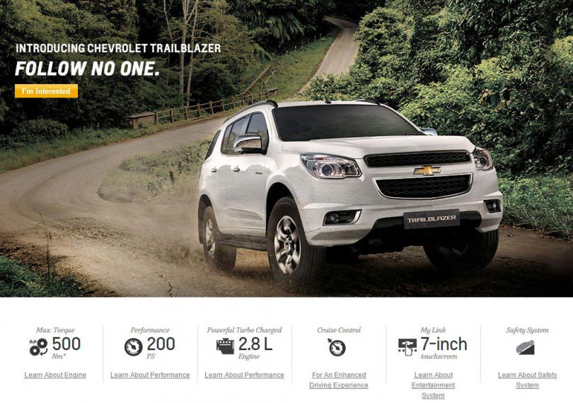 Chevrolet Trailblazer SUV launch in India