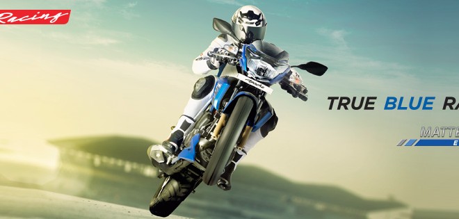 TVS Apache RTR 160 in Matte Blue