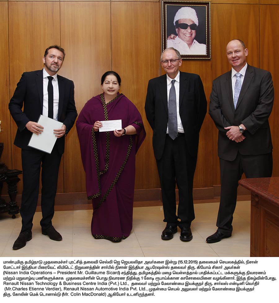 Renault-Nissan Alliance Chennai Flood Donation
