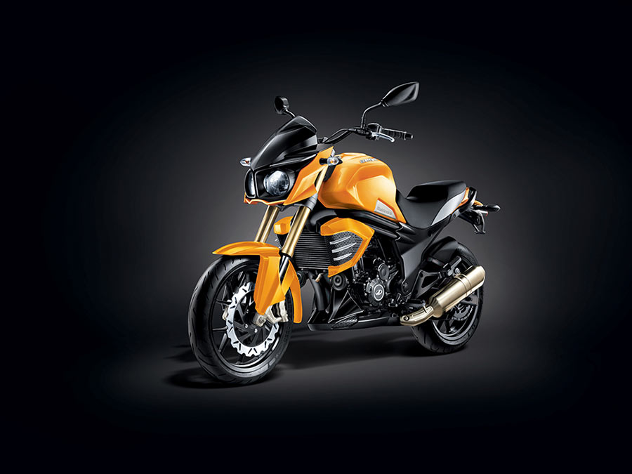 Mahindra Mojo Orange Color | Sunburst Yellow color