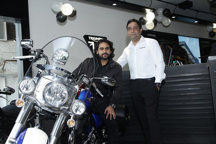 Triumph Motorcycle with Visor