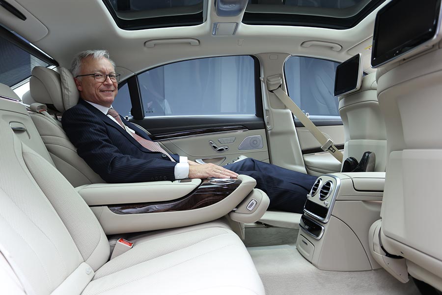 Mercedes-Benz-1-Mr.-Roland-Folger,-MD-and-CEO,-Mercedes-Benz-India-sitting-inside-the-luxurious-S-Class-'Connoisseur's-Edition'