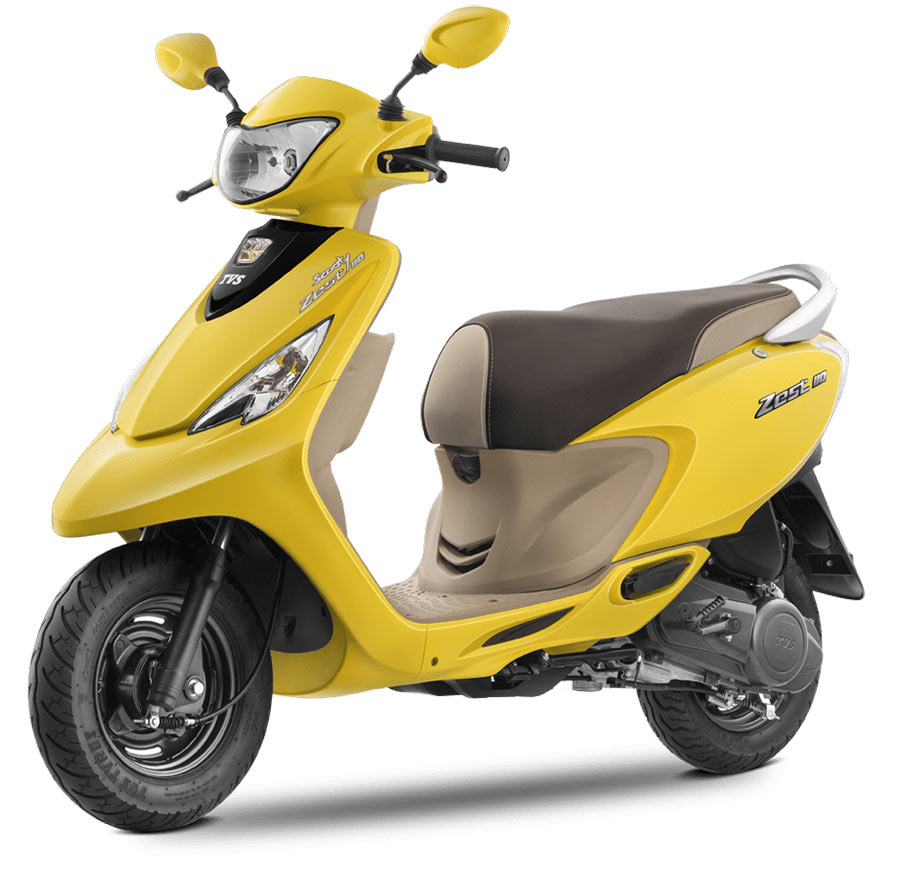 TVS Scooty Zest 110 Matte Yellow Color Variant 