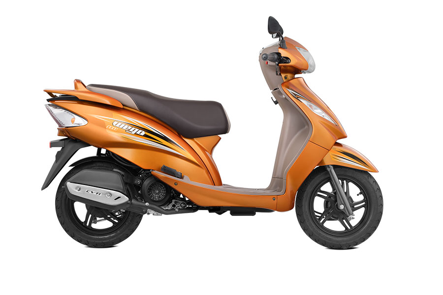 All New TVS Wego Orange Color Wego Metallic Orange Color Variant