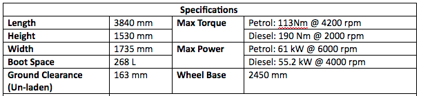 2018 New Maruti Specifications