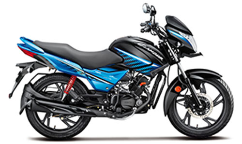 2018 Hero Glamour Blue Color (Black with Techno Blue)