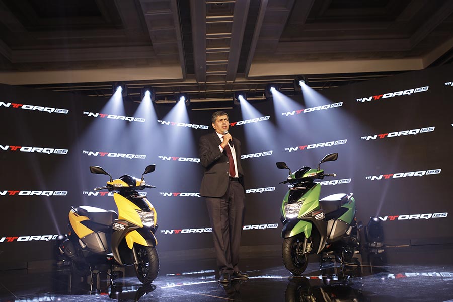 TVS NTORQ Scooter in Yellow and Green Color Variant