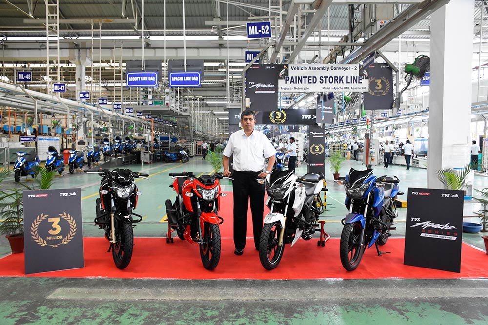 TVS Apache 3 million units sales milestone