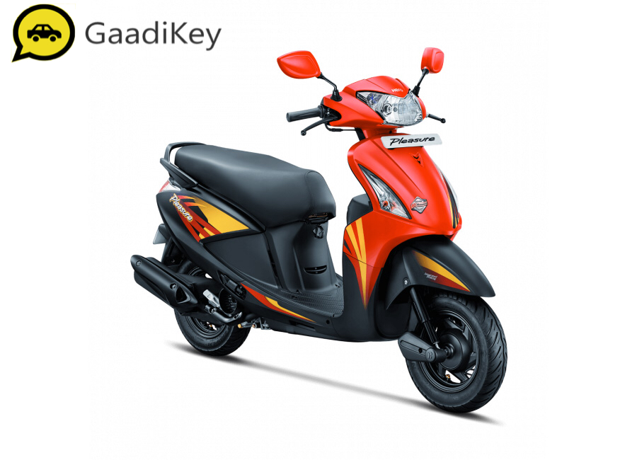 2019 Hero Pleasure in Matte Grey and Red colour