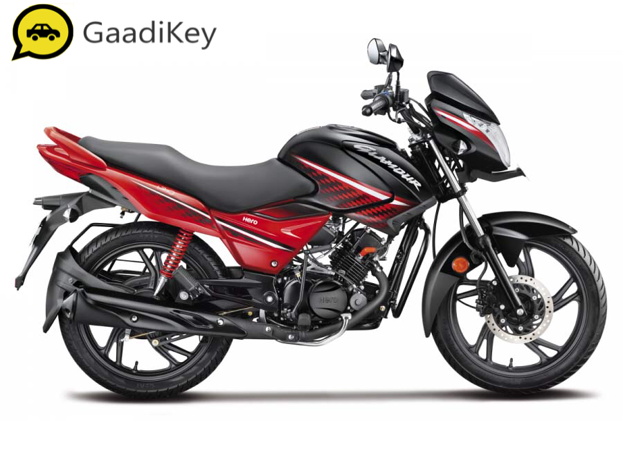 2019 Hero Glamour in Black with Sports Red Color