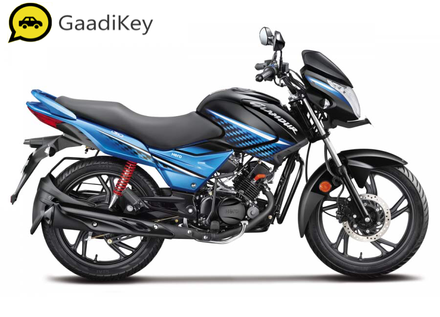 2019 Hero Glamour in Black with Techno Blue