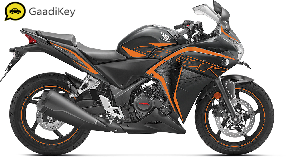 2019 Honda CBR250R in Matte Axis Gray Metallic With Mars Orange color.