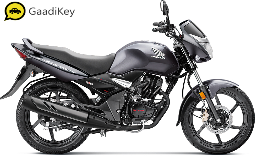 2019 Honda Unicorn 150 ABS in Geny Grey Metallic color.