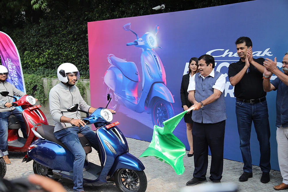Bajaj Chetak Electric Blue Color