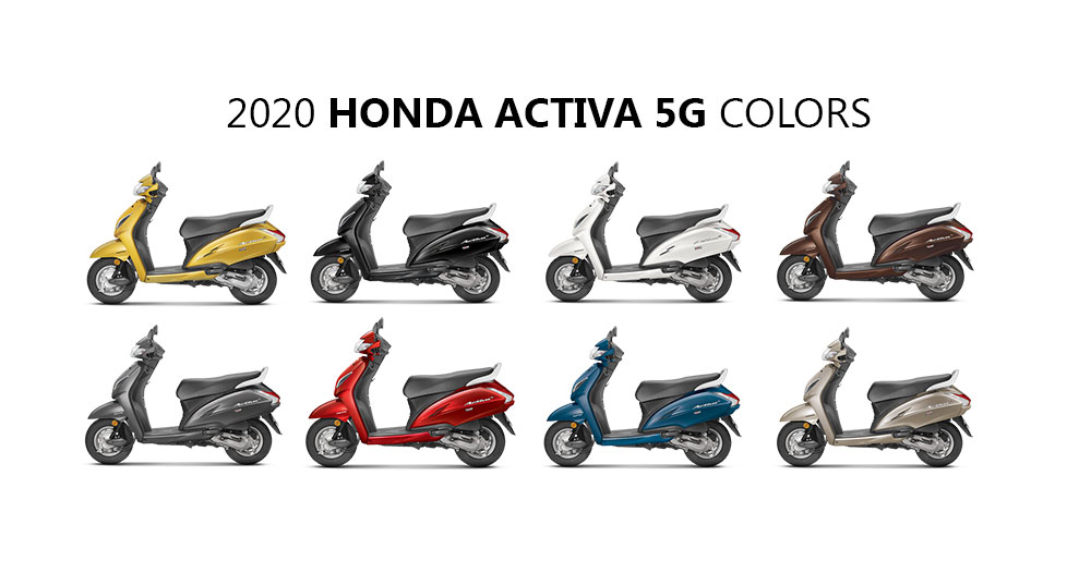 Activa 5G 2020 Model Colors - New 2020 Honda Activa 5G Colours - All Colors and photos