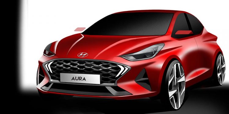 Hyundai Aura Red Color variant - Sporty Sedan