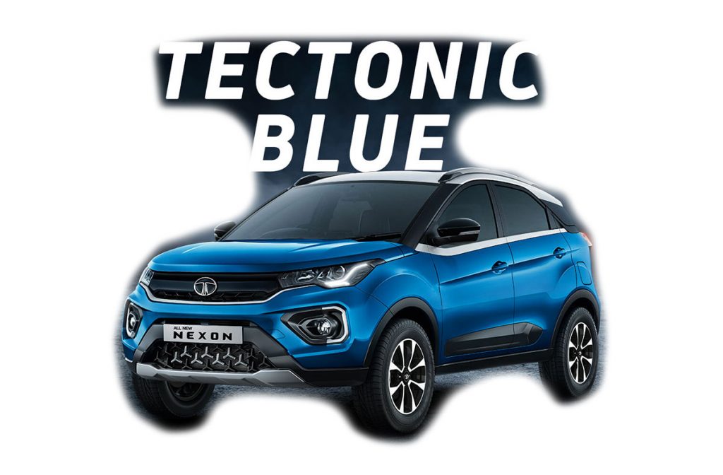 2022 Tata Nexon Blue Color - 2022 Tata Nexon Tectonic Blue color variant 2020 Nexon Blue