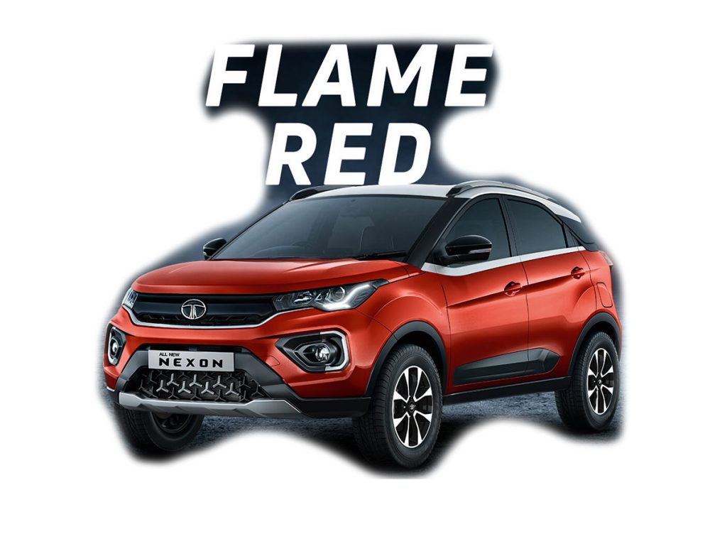 2022 Tata Nexon Flame Red Color - 2022 Tata Nexon Red Color Option