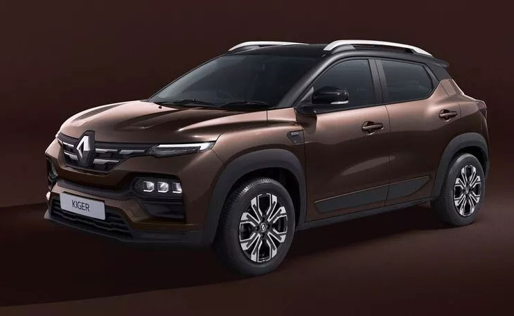 Renault Kiger Brown Color. Renault Kiger Mahogany Brown Color