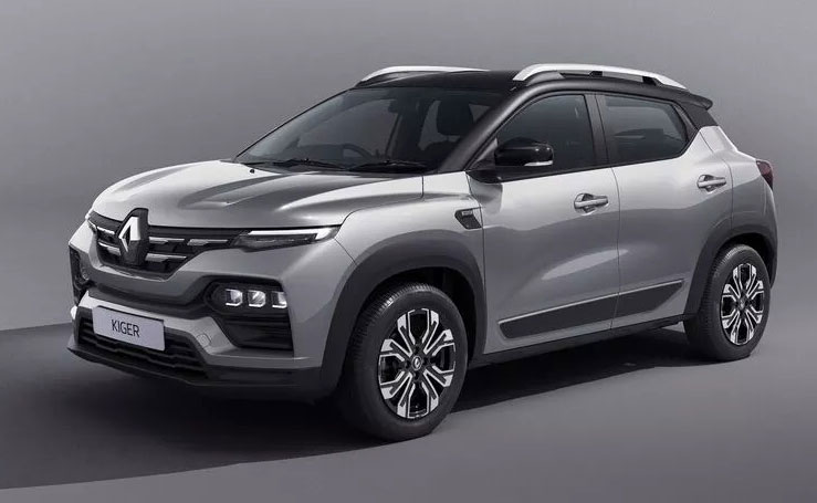 Renault Kiger Silver Color option. Renault Kiger Moonlight Silver Color