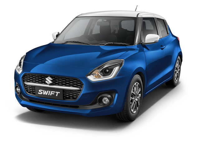 2022 Maruti Swift Blue with White Roof ( Midnight Blue with White Roof - Dual tone)