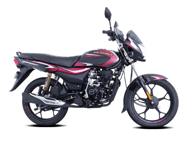 2022 Bajaj Platina Black and Red Color (Ebony Black & Red)  (Platina 110)