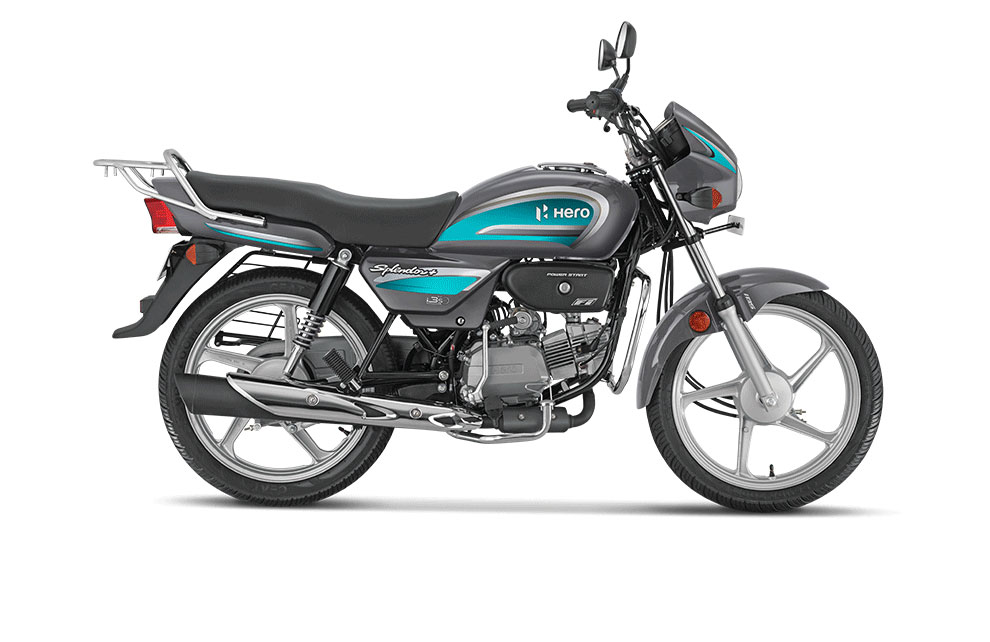 2024 Hero Splendor Green Color - Heavy Grey with Green Color - New Splendor 2024 model