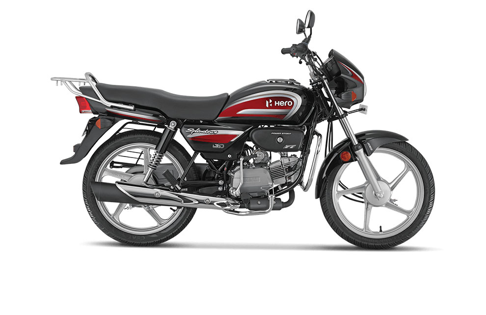 2024 Hero Splendor Black with Sports Red Color - New Splendor 2024 model