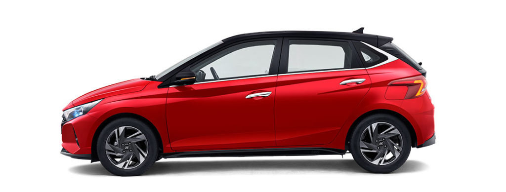 2021 Hyundai i20 Red and Black Dual tone color option 
