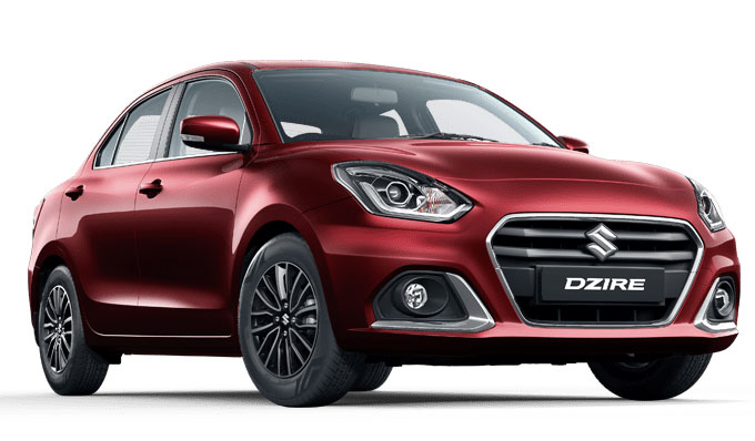 All New Maruti Dzire Red color variant - Phoenix Red 2021 Model