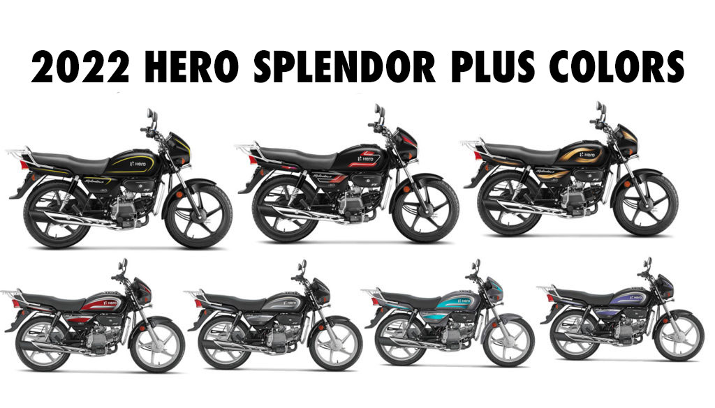 2022 Hero Splendor Plus Colors All Color Options
