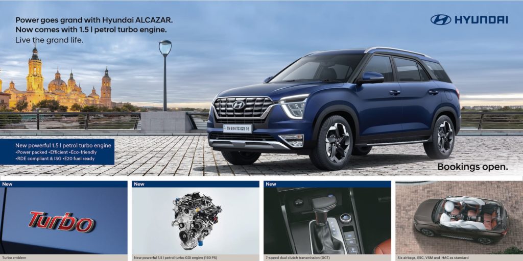 2023 Hyundai Alcazar Bookings Open - Hyundai Alcazar Turbo Petrol Engine