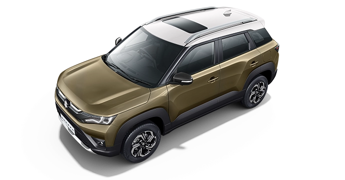 2023 Maruti Brezza Khaki color with White roof (Brave Khakhi + White) 2023 Brezza Khaki with White roof dual tone color