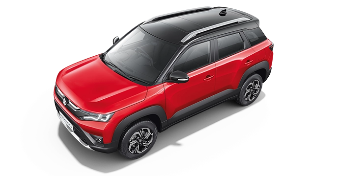 2023 Maruti Brezza Red Color with Black roof (Sizzling Red + Black) 2023 Brezza Red with Black roof dual tone color