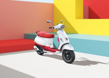 Vespa Dual Pearl White Matt Red