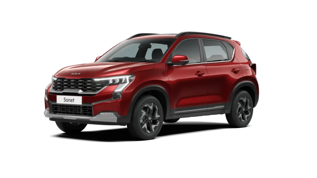 2024 Kia Sonet Red and Black Dual-tone Color (Intense Red and Aurora Black Pearl )