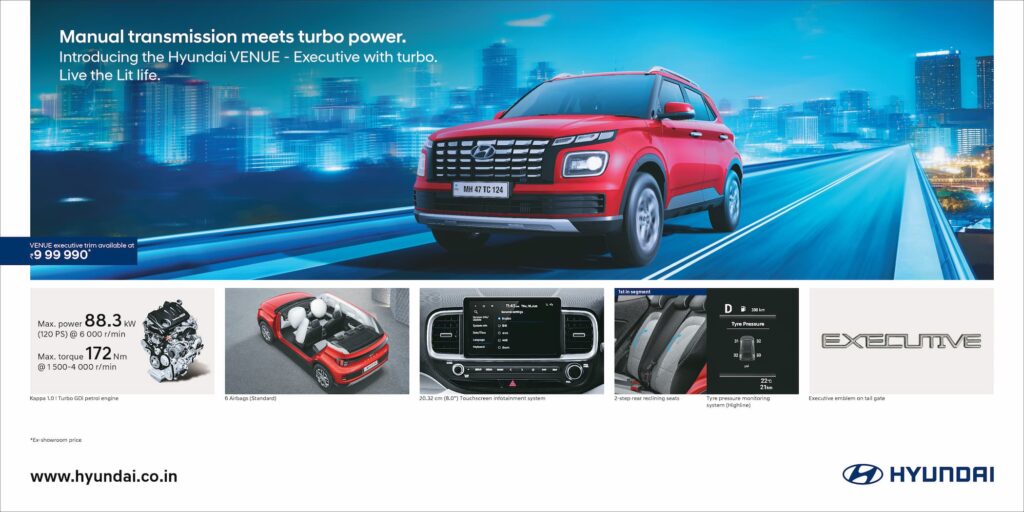 Hyundai Venue Executive Turbo Pro Variant Price