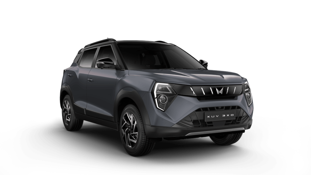 2024 Mahindra XUV 3XO Grey and Black Color ( Galaxy Grey and Stealth Black)