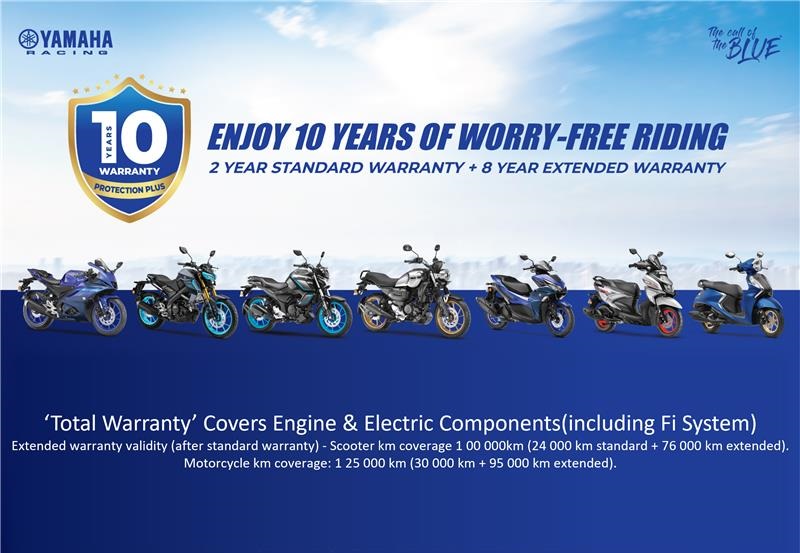 Yamaha 10 Year Warranty Covers Engine as well as Electric Components including Fi system