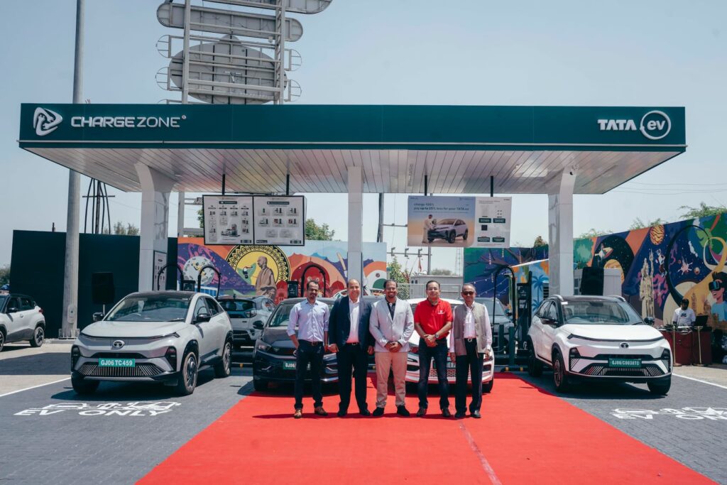 TATA.ev and ChargeZone - TATA.ev and ChargeZone team at the TATA.ev MegaCharger launch in Shreenath Food Hub in Vadodara.