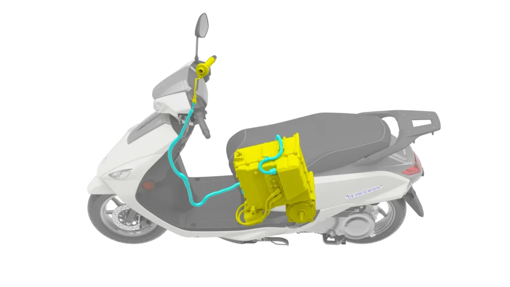 Where battery is located in new Suzuki e Access Electric Scooter 2025 recently launched EV by Suzuki