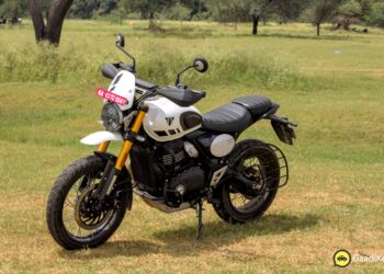 White Color Triumph Scrambler 400 XC Motorcycle