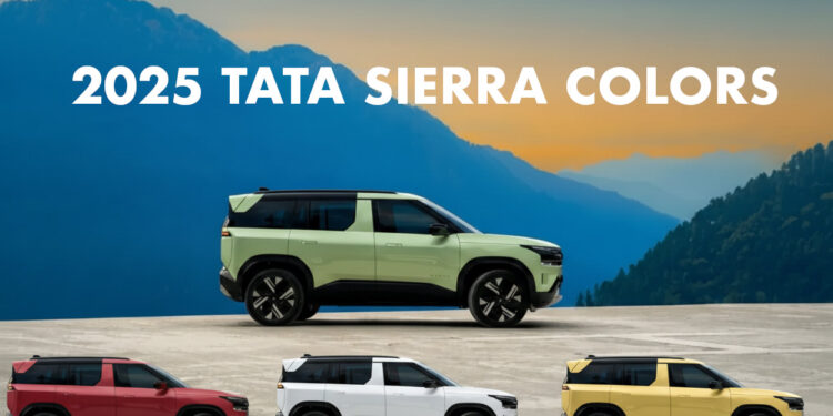 New Tata Sierra All Colors 2025 Model