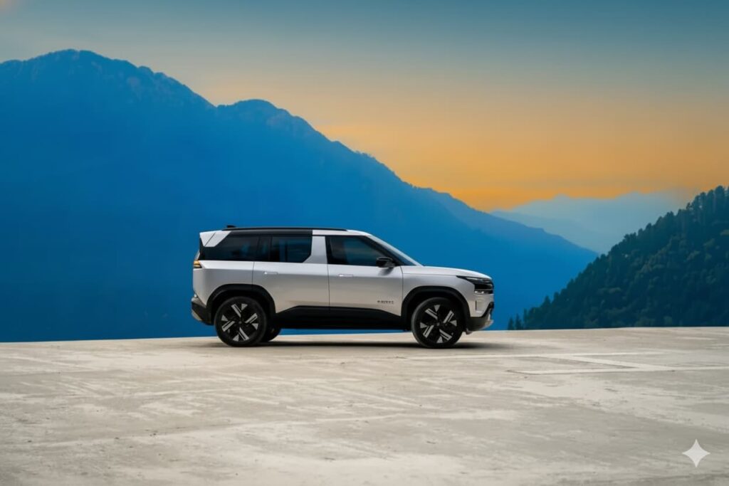 New Tata Sierra in Coorg Clouds (Silver) 2025 Tata Sierra SUV model Silver Color