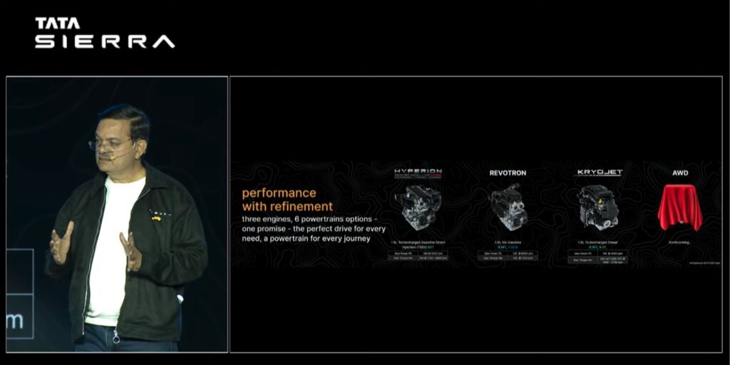 Tata Sierra All Engine Options