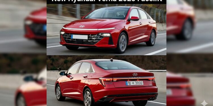2026 Hyundai Verna Facelift Photos - New Verna Spyshots as seen from South Korea and India. AI generated Image