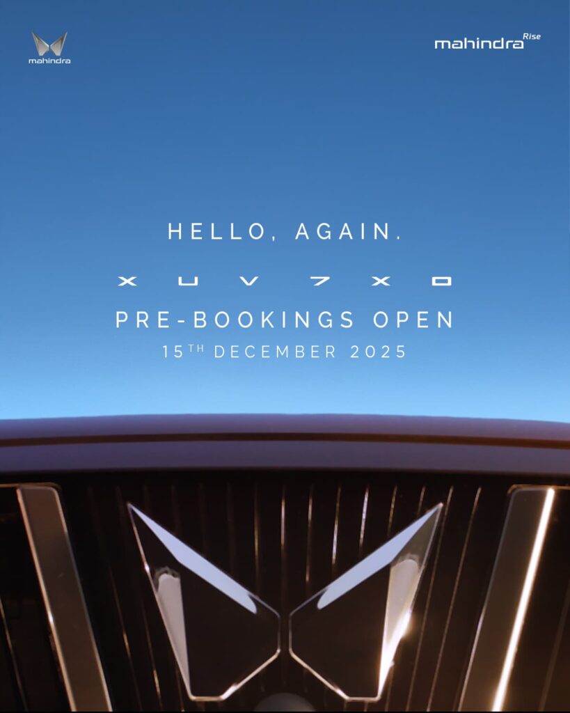 Mahindra XUV 7XO Bookings Open - 15 December 2025 - Start Booking the all new 2026 XUV 7XO Today