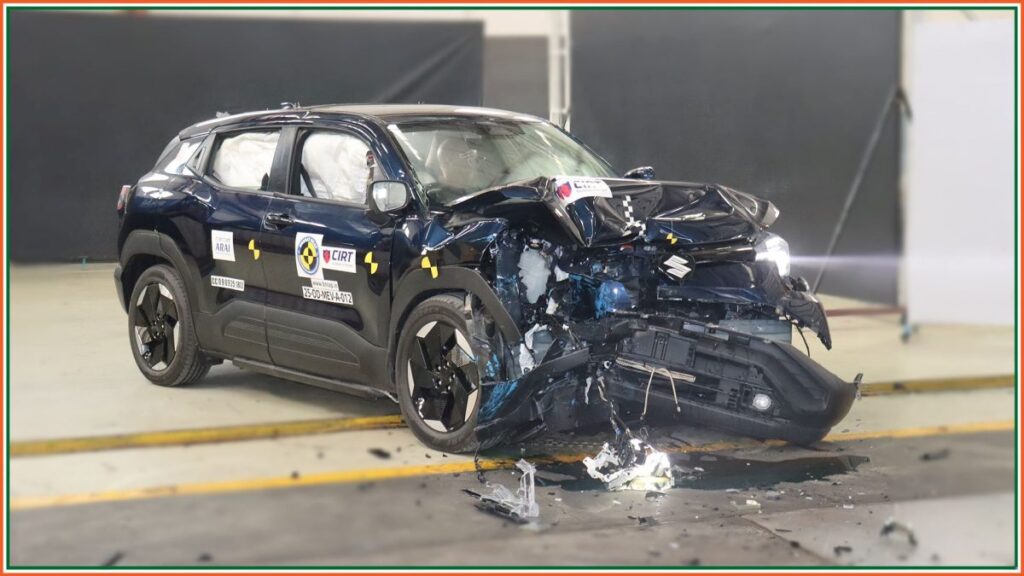 2025 Maruti e-Vitara Frontal Collision - BNCAP Safety Crash Test Score 5 Stars